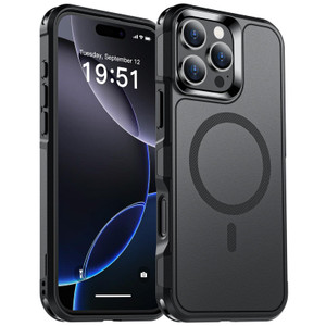 SUPFINE Magnetic for iPhone 16 Pro Case 2024, [Compatible with MagSafe][16 FT Military Grade Drop Protection][Dual-Layer Design] Shockproof Phone Cas