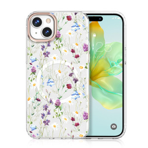 MILPROX Compatible with iPhone 16 Plus Case - with Screen Protector - Compatible with MagSafe - Cute Flower Floral Pattern with Girls/Women - Magneti