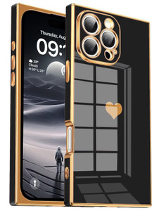 Tzomsze Compatible with iPhone 16 Pro Max Case,Camera Protection Cute Heart Pattern & Electroplate Reinforced Corners Shockproof Edge Bumper Case for