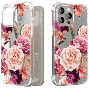 CoverON Compatible with Apple iPhone 16 Pro Max Case for Women, Slim Floral Design Clear TPU Flexible Skin Cover Protective Sleeve for iPhone 16 Pro