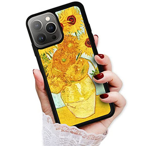 for iPhone 16 Pro Max, Durable Protective Soft Back Case Phone Cover, HOT13708 Van Gogh Sunflowers 13708