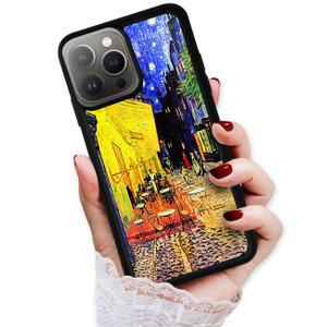 for iPhone 16 Pro, Durable Protective Soft Back Case Phone Cover, HOT13707 Van Gogh Cafe Terrace at Night 13707