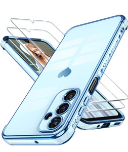 Dretal for Samsung Galaxy A16 5G Case with 2X Screen Protector, Girl Women Cute Girly Love-Heart Luxury Gold Soft Camera Protection Bumper Shockproof