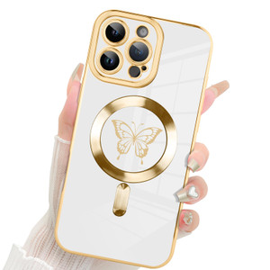 Fiyart Magnetic Case for iPhone 16 Plus Compatible with MagSafe Wireless Charging,Cute Butterfly Phone Case with Camera Plustection for Women Girls M
