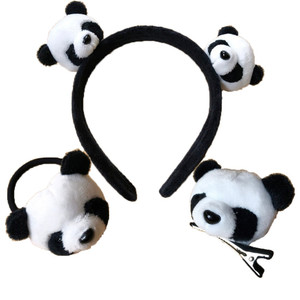 OCTCHOCO Kawaii Panda Headband Panda Hair Clip Hairpin Stretch Hair Tie Scrunchies Hair Accessories for Women