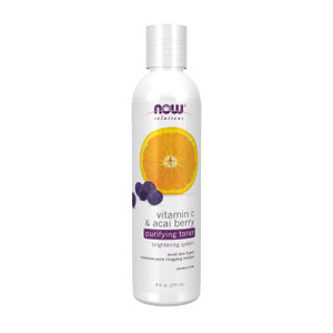 NOW Solutions, Vitamin C and Acai Berry Purifying Toner, Brightening System, Removes Pore-Clogging Residue, 8 Fl Oz (Pack of 1)