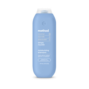 Method Moisturizing Shampoo, Simply Nourish with Shea Butter, Coconut, and Rice Milk Scent Notes, Paraben and Sulfate Free, 14 oz (Pack of 1)