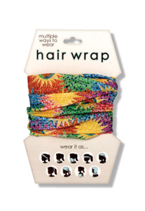 Spoontiques Color Bursts Hair Wrap - Multifunctional Bandanna, Headband, Hair Tie, Gaiter, and Scarf