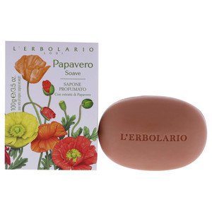 L'Erbolario Sweet Poppy Perfumed Bar Soap - Enriched With All Natural Ingredients And Aromatic Fragrances - Cleanses And Moisturizes Skin - Long Last
