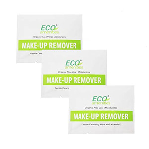 ECO amenities Makeup Remover Wipes - 20 Count, Individually Wrapped, Aloe Vera & Vitamin E - Face Wipes for All Skin Types - Travel Makeup Towelettes