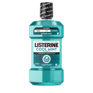 Listerine Cool Mint Intense Antiseptic Mouthwash, Daily Oral Rinse Kills 99.9% of Germs That Cause Bad Breath, Plaque and Gingivitis. for a Fresh, Cl