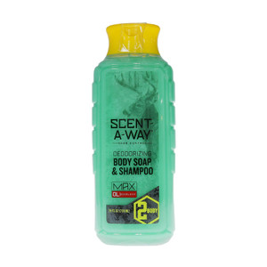 Hunters Specialties Scent-A-Way MAX Liquid Body Soap & Shampoo - Hunting Odorless Green Soap Scent Eliminator for Hunters, Trappers, Anglers, and Cam