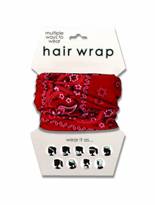 Spoontiques Red Hair Wrap - Multifunctional Bandanna, Headband, Hair Tie, Gaiter, and Scarf