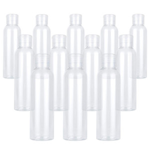 TRENDBOX 12 Pack Plastic Empty Bottles with Flip Cap for Shampoo, Lotions, Liquid Body Soap, Cream (4 oz / 120 ml)