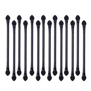 Onwon 50 Pcs Dual Sides Eyeshadow Brush, Long Handle Double Ended Sponge Oval Tipped Eyeliner Brush Makeup Brush Tool
