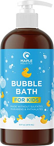 Sulfate Free Kids Bubble Bath - Relaxing Vanilla Lavender Bubble Bath for Toddlers with Nighttime Blend of Chamomile Oil and Calendula Oil - Extra Fo