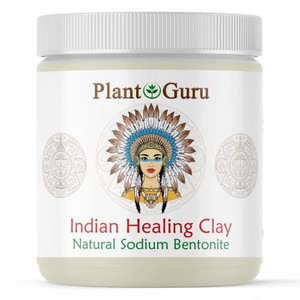 Plant Guru Sodium Bentonite Clay Powder 1 lb. - 100% Natural Indian Healing Clay - Deep Pore Cleansing Facial And Body Mask - Detox Clay for Face, Ha