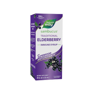 Natures Way Sambucus Elderberry Traditional Immune Syrup, Highly Concentrated Black Elderberry Extract, Traditional Immune Support*, Delicious Berry