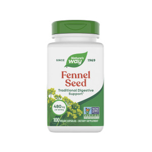 Nature's Way Fennel Seed, Traditional Digestive Support*, 480 mg per Serving, Gluten Free & Vegan, Non-GMO Project Verified, 100 Capsules (Packaging