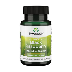 Swanson Black Raspberry - Herbal Supplement Promoting Overall Wellness Support - Natural Source of Flavonoids & Vitamin C - (60 Capsules, 425mg Each)