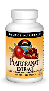 Source Naturals Pomegranate Extract 500mg Complete Whole Fruit Ellagic Acid Antioxidant & Added Fiber - 120 Tablets