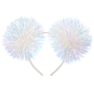 Beaupretty Pom Pom Headband Head Bopper Tinsel Pompom Ball Headband Foil Strips Pompom Headband Fashion Headband Cosplay Hair Accessories for Girls W