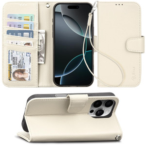 Arae Compatible with iPhone 16 Pro Max Case Wallet with Card Holder, Wristlet Strap Wallet Flip Cover for iPhone 16 Pro Max 6.9 inch Men/Women, RFID