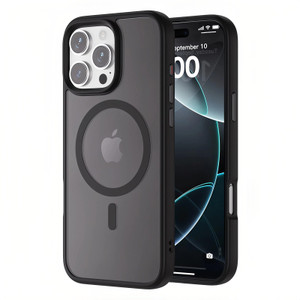 MANLENO Magnetic Case for iPhone 16 Pro Max Case [Compatible with MagSafe] Matte Slim Protective Phone Case Military Grade Drop Protection Cover (Bla