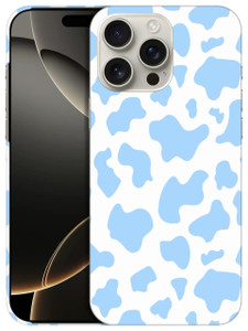 GlamCase for iPhone 16 Pro Max, iPhone 16 Pro Max Case - Cow Skin Blue Pattern Printed Slim & Sleek Cute Plastic Hard Protective Designer Back Case/C