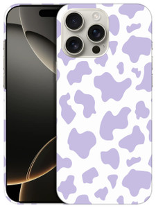 GlamCase for iPhone 16 Pro Max, iPhone 16 Pro Max Case - Cow Skin Purple Pattern Printed Slim & Sleek Cute Plastic Hard Protective Designer Back Case