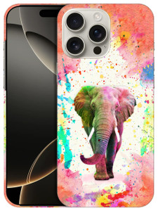 GlamCase for iPhone 16 Pro Max, iPhone 16 Pro Max Case - Elephant Watercolored Printed Slim & Sleek Cute Plastic Hard Protective Designer Back Case/C