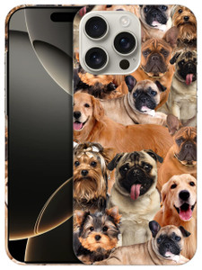 GlamCase for iPhone 16 Pro Max, iPhone 16 Pro Max Case - Dogs Collage Pug Design Printed Slim & Sleek Cute Plastic Hard Protective Designer Back Case