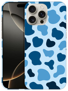 GlamCase for iPhone 16 Pro Max, iPhone 16 Pro Max Case - Cow Skin Navy Camouflage Print Printed Slim & Sleek Cute Plastic Hard Designer Back Case/Cov