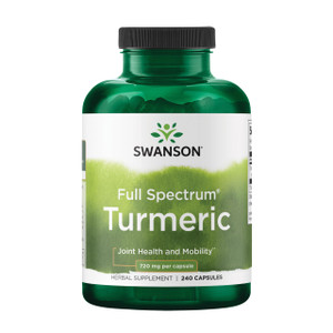 Swanson Turmeric Antioxidant, Joint Health, Cardiovascular, Liver Detox, Mood and Memory Support Supplement Curcuma Longa (Rhizome) 720 mg, 240 Capsu