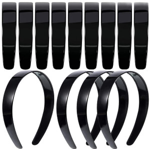 Xutong 20 Pack Black Plastic Headbands, 1 Inch Elastic Hair Bands with Teeth, Women & Girls
