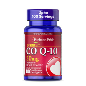Puritan's Pride Coenzyme CoQ10 50mg, Dietary Supplement for Heart Health, Blood Pressure, Oral Gum Health, and Healthy Aging Support, 100 Servings, R