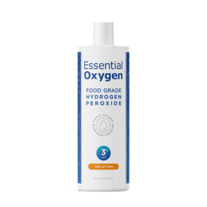Essential Oxygen Food Grade Hydrogen Peroxide, Natural Cleaner, 3% USP, White, 16 Ounce
