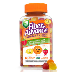 Fiber Advance Gummies for Kids | 100% Plant Based Fiber Supplements for Digestive Health | Prebiotic Fiber Gummies | Vitamins for Kids | Gluten Free,