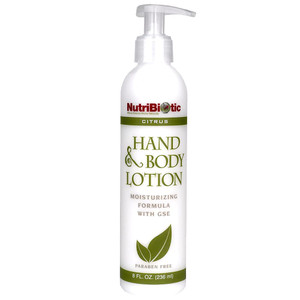NutriBiotic  Hand & Body Lotion, Citrus, 8 Fl Oz | Biodegradable | Vegan | Gentle Moisturizing | No Dyes or Colorings | pH Balanced | with Citricida