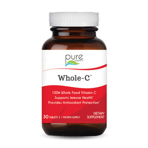 PURE ESSENCE LABS Whole-C Whole Food Vitamin C - Best Immune Support - Organic & Nature Vitamins - Immunity Booster & Dietary Supplements (30 Tablets