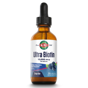 KAL Ultra Biotin 10,000mcg DropIns -Liquid Biotin Drops- High Potency Vitamin B7 - Hair, Skin, and Nails Vitamins, Cellular Energy Support - Natural