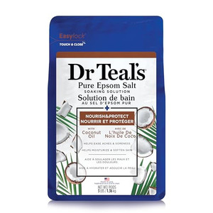 Dr Teal's Salt Soak with Pure Epsom Salt, Nourish & Protect with Coconut Oil, 3 lbs