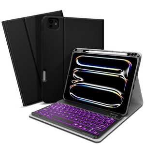XIWMIX Keyboard Case for iPad Pro 11 inch (M4) 5th Generation 2024/2025, 7 Colors Backlit Wireless Bluetooth Detachable Folio Rechargeable Keyboard C