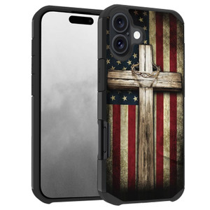 ZXHSBROK Designed for iPhone 16 Case, Heavy Duty Dual Layer Hybrid Hard PC & Soft Silicone Shockproof Drop Phone Protective Cover for iPhone 16 (6.1"