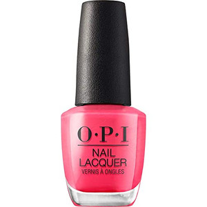 OPI Nail Lacquer Strawberry Margarita | Opaque Bright Pink Crème Chip Resistant Nail Polish | Fast Drying, Streak Free