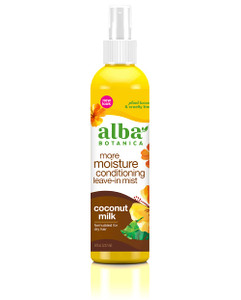 Alba Botanica Mega Moisture Conditioning Leave-In Mist, Coconut Milk, 8 Oz (Packaging May Vary)