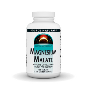 Source Naturals Magnesium Malate - 3750mg Per Serving - Essential Magnesium Malic Acid Supplement - 180 Tablets