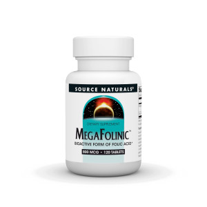 Source Naturals MegaFolinic, Bioactive Form of Folic Acid, 800 mcg - 120 Tablets