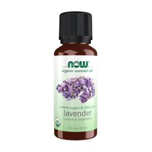 NOW Essential Oils, Organic Lavender Oil, Soothing Aromatherapy Scent, Steam Distilled, 100% Pure, Vegan, Child Resistant Cap, 1-Ounce