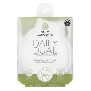 Daily Dual Texture Scrubber - Daily Concepts - Regular texture where you need more exfoliation and soft texture for the more gentle parts of your bod